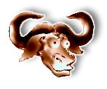  [Colorful rounded image of
	  the head of a GNU]